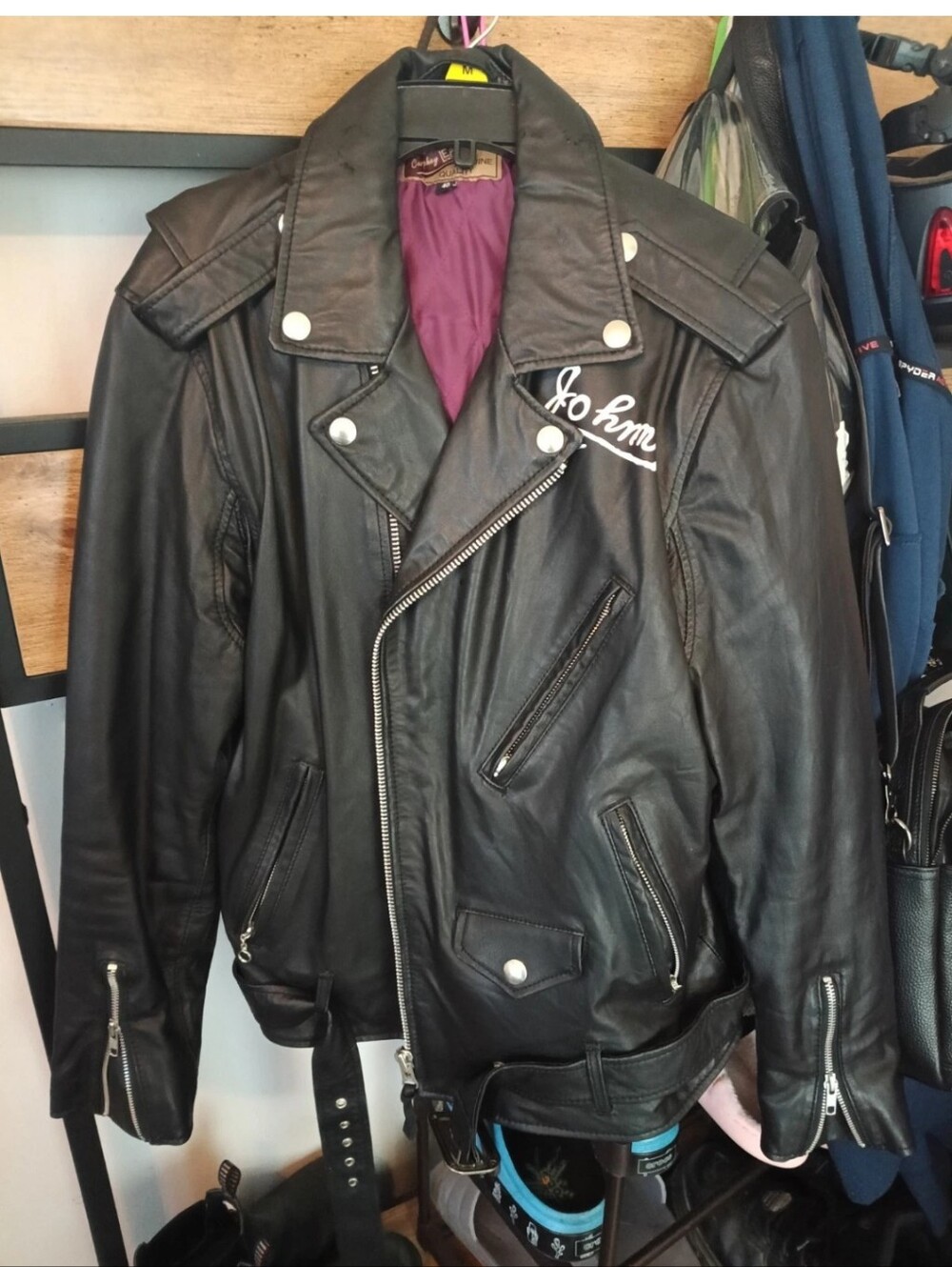 Marlon Brando Leather Sheepskin Jacket Moto Style Curphey Leather Size 40 Men